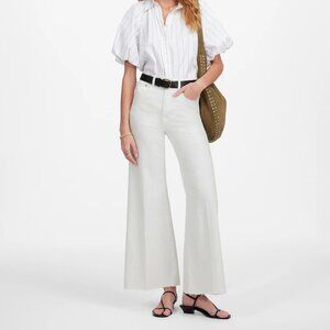 Madewell High Waist Flared Wideleg Jeans White